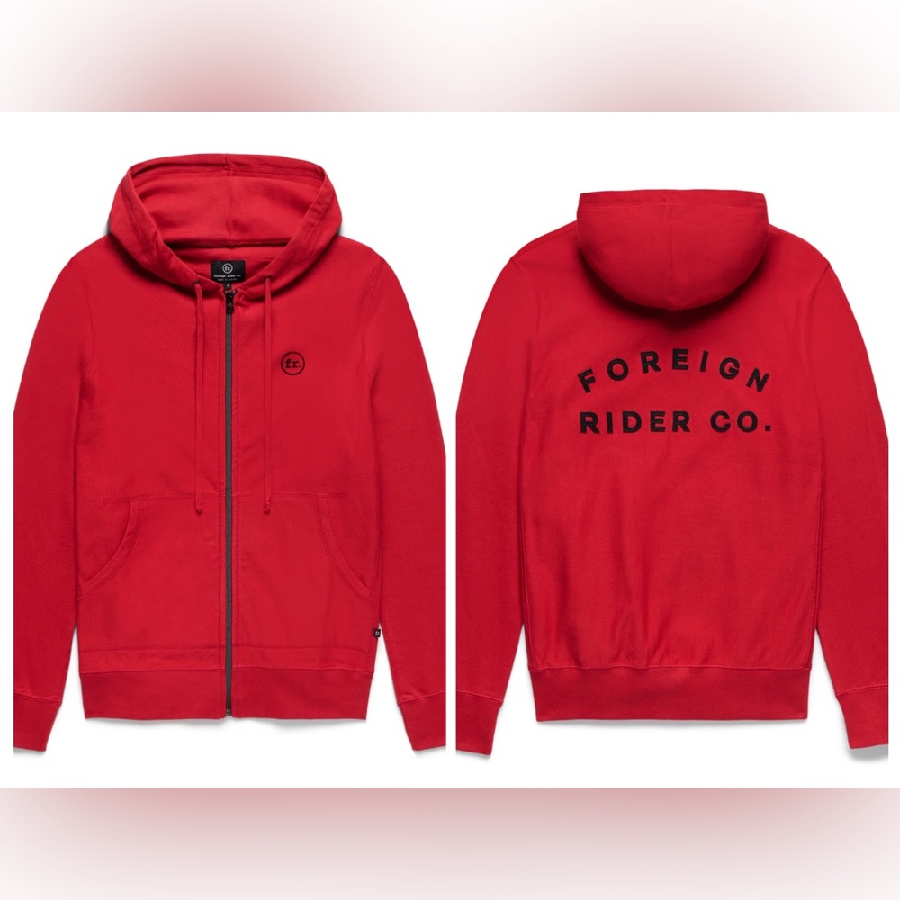 Foreign Rider Co. retro hooded full zip sweater men’s size large Retail $59